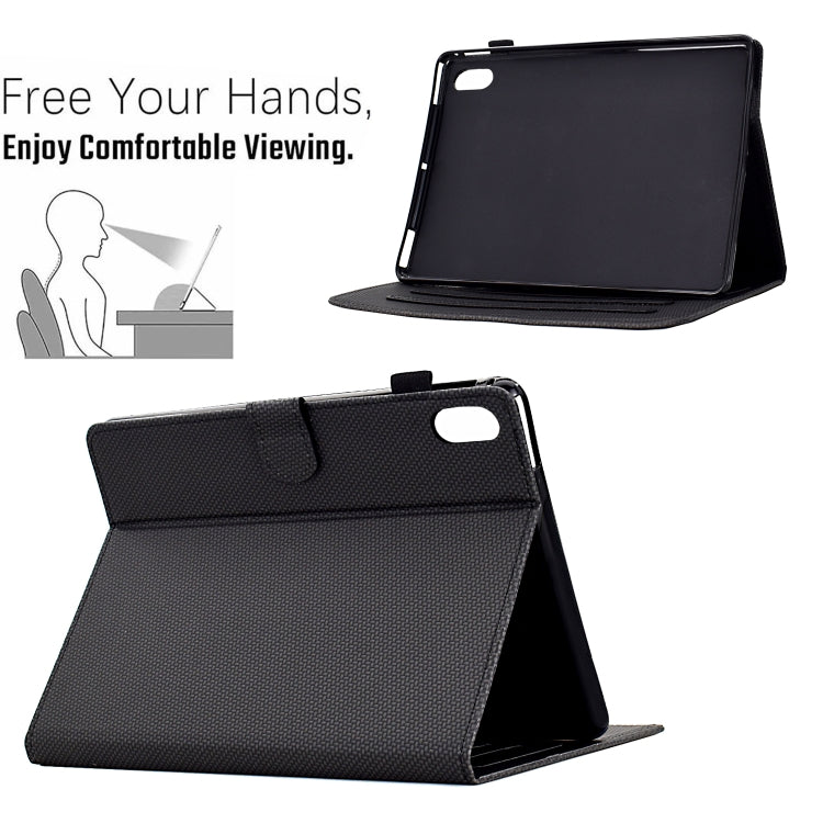 For iPad 2025 / 2022 Solid Color Fiber Texture Smart Tablet Leather Case(Black) - iPad 2025 / 2022 Cases by buy2fix | Online Shopping UK | buy2fix