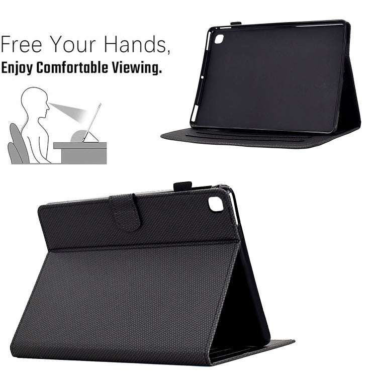 For iPad 10.2 2020 / 2019 Solid Color Fiber Texture Smart Tablet Leather Case(Black) - iPad 10.2 Cases by buy2fix | Online Shopping UK | buy2fix