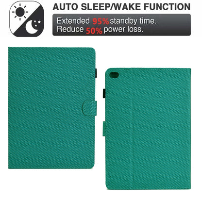 For iPad Air 10.5 2019 Solid Color Fiber Texture Smart Tablet Leather Case(Lake Green) - iPad Air (2019) Cases by buy2fix | Online Shopping UK | buy2fix