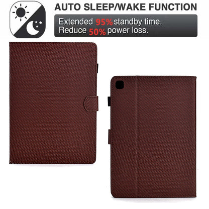 For iPad Air / Air 2 / 9.7 2017 / 2018 Solid Color Fiber Texture Smart Tablet Leather Case(Brown) - iPad 9.7 (2018) & (2017) Cases by buy2fix | Online Shopping UK | buy2fix