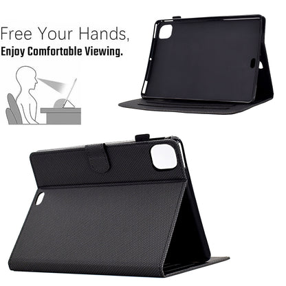 For iPad Air 10.9 2022 / 2020 Solid Color Fiber Texture Smart Tablet Leather Case(Black) - iPad Air (2022) / (2020) 10.9 Cases by buy2fix | Online Shopping UK | buy2fix