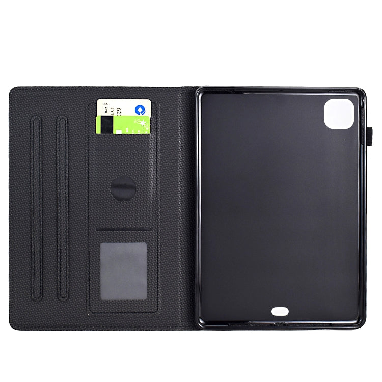 For iPad Air 10.9 2022 / 2020 Solid Color Fiber Texture Smart Tablet Leather Case(Black) - iPad Air (2022) / (2020) 10.9 Cases by buy2fix | Online Shopping UK | buy2fix