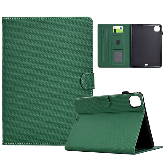 For iPad Air 10.9 2022 / 2020 Solid Color Fiber Texture Smart Tablet Leather Case(Green) - iPad Air (2022) / (2020) 10.9 Cases by buy2fix | Online Shopping UK | buy2fix