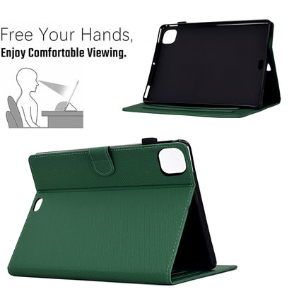For iPad Air 10.9 2022 / 2020 Solid Color Fiber Texture Smart Tablet Leather Case(Green) - iPad Air (2022) / (2020) 10.9 Cases by buy2fix | Online Shopping UK | buy2fix