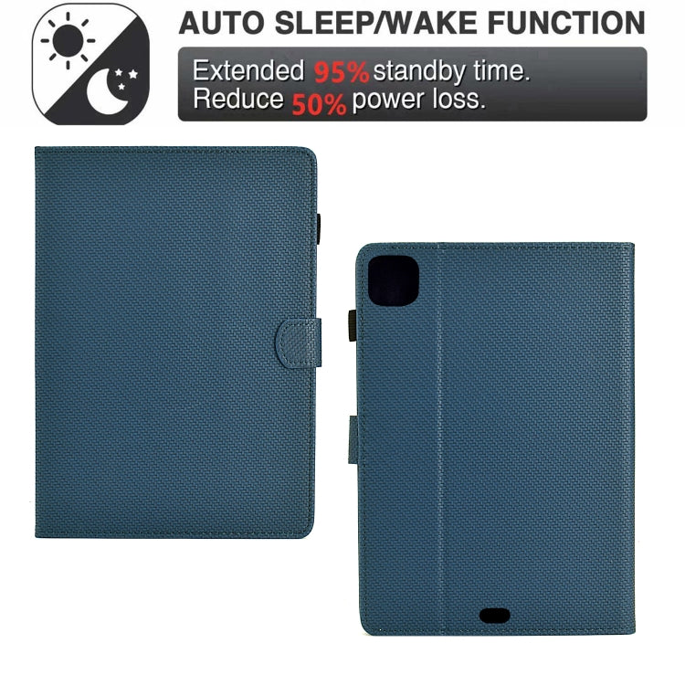 For iPad Air 10.9 2022 / 2020 Solid Color Fiber Texture Smart Tablet Leather Case(Royal Blue) - iPad Air (2022) / (2020) 10.9 Cases by buy2fix | Online Shopping UK | buy2fix