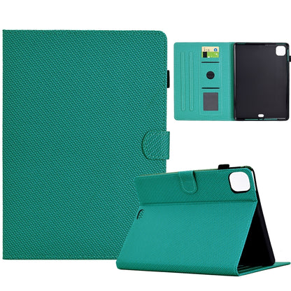 For iPad Air 10.9 2022 / 2020 Solid Color Fiber Texture Smart Tablet Leather Case(Lake Green) - iPad Air (2022) / (2020) 10.9 Cases by buy2fix | Online Shopping UK | buy2fix