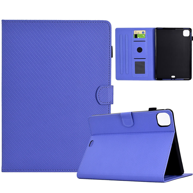 For iPad Air 10.9 2022 / 2020 Solid Color Fiber Texture Smart Tablet Leather Case(Purple) - iPad Air (2022) / (2020) 10.9 Cases by buy2fix | Online Shopping UK | buy2fix