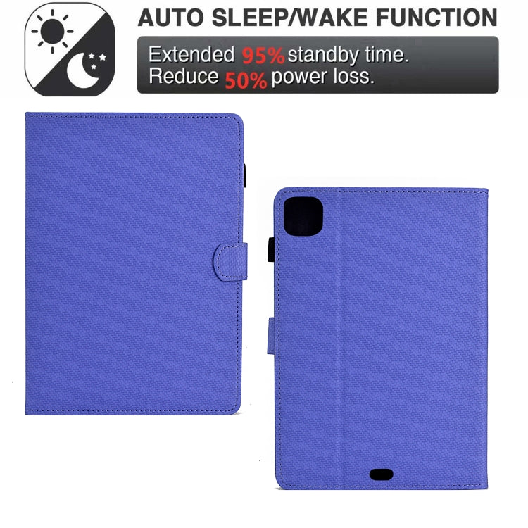 For iPad Air 10.9 2022 / 2020 Solid Color Fiber Texture Smart Tablet Leather Case(Purple) - iPad Air (2022) / (2020) 10.9 Cases by buy2fix | Online Shopping UK | buy2fix