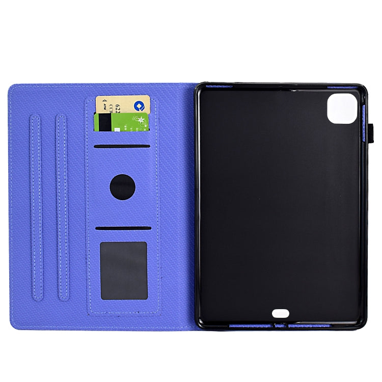 For iPad Air 10.9 2022 / 2020 Solid Color Fiber Texture Smart Tablet Leather Case(Purple) - iPad Air (2022) / (2020) 10.9 Cases by buy2fix | Online Shopping UK | buy2fix