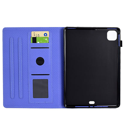 For iPad Air 10.9 2022 / 2020 Solid Color Fiber Texture Smart Tablet Leather Case(Purple) - iPad Air (2022) / (2020) 10.9 Cases by buy2fix | Online Shopping UK | buy2fix