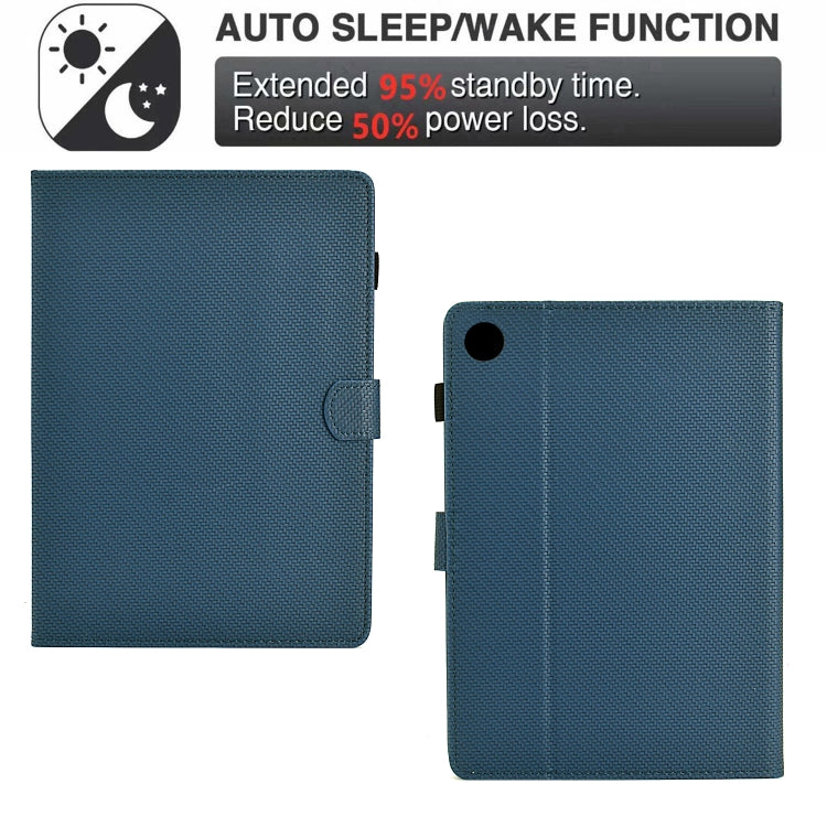 For Samsung Galaxy Tab A8 10.5 2021 Solid Color Fiber Texture Smart Tablet Leather Case(Royal Blue) by buy2fix