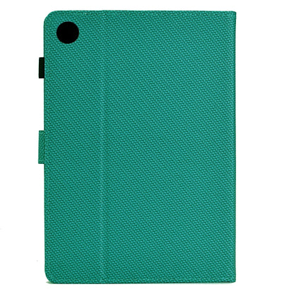 For Samsung Galaxy Tab A11 / A9 Solid Color Fiber Texture Smart Tablet Leather Case(Lake Green) by buy2fix