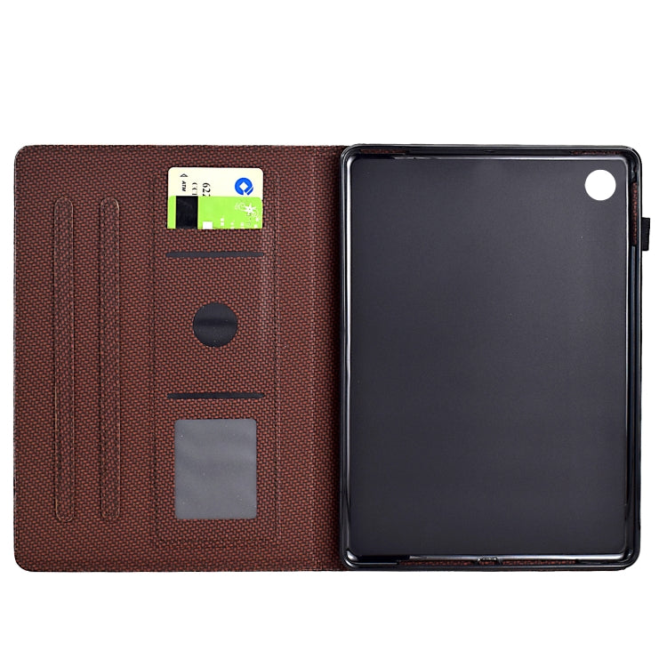 For Samsung Galaxy Tab A11+ / A9+ Solid Color Fiber Texture Smart Tablet Leather Case(Brown) by buy2fix