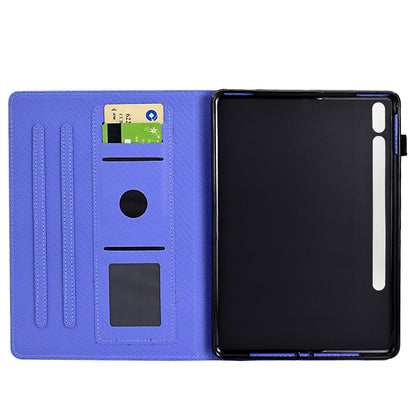 For Samsung Galaxy Tab S7 / S8 Solid Color Fiber Texture Smart Tablet Leather Case(Purple) by buy2fix