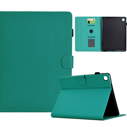 For Samsung Galaxy Tab A7 Lite Solid Color Fiber Texture Smart Tablet Leather Case(Lake Green) by buy2fix