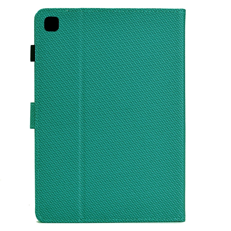 For Samsung Galaxy Tab A7 Lite Solid Color Fiber Texture Smart Tablet Leather Case(Lake Green) by buy2fix