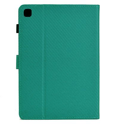 For Samsung Galaxy Tab A7 Lite Solid Color Fiber Texture Smart Tablet Leather Case(Lake Green) by buy2fix