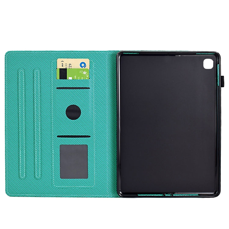 For Samsung Galaxy Tab A7 Lite Solid Color Fiber Texture Smart Tablet Leather Case(Lake Green) by buy2fix