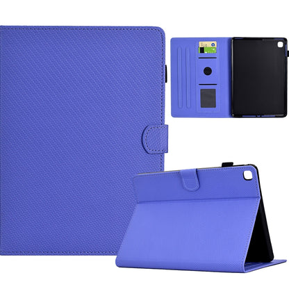 For Samsung Galaxy Tab A 10.1 2019 Solid Color Fiber Texture Smart Tablet Leather Case(Purple) by buy2fix