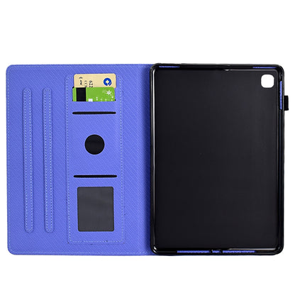 For Samsung Galaxy Tab A 10.1 2019 Solid Color Fiber Texture Smart Tablet Leather Case(Purple) by buy2fix