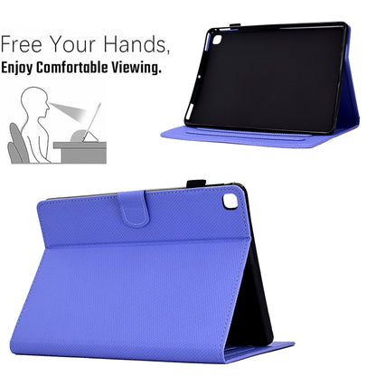 For Samsung Galaxy Tab A 10.1 2019 Solid Color Fiber Texture Smart Tablet Leather Case(Purple) by buy2fix