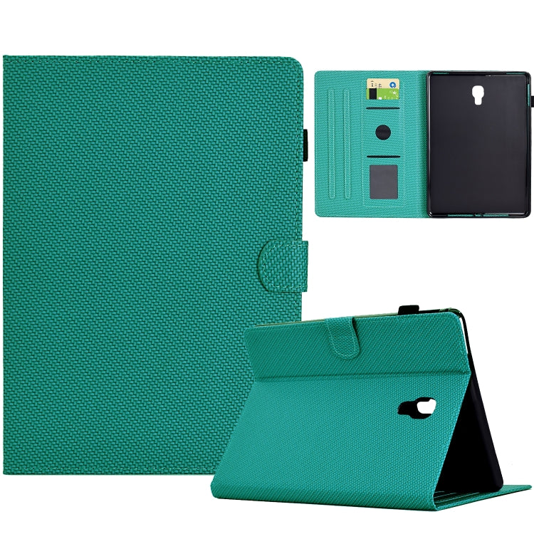 For Samsung Galaxy Tab A 10.5 Solid Color Fiber Texture Smart Tablet Leather Case(Lake Green) by buy2fix
