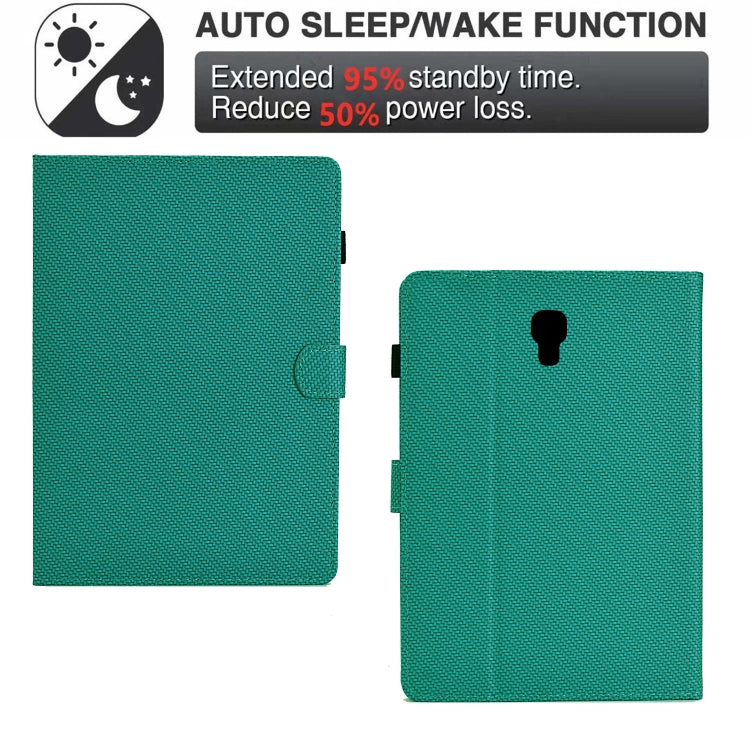 For Samsung Galaxy Tab A 10.5 Solid Color Fiber Texture Smart Tablet Leather Case(Lake Green) by buy2fix
