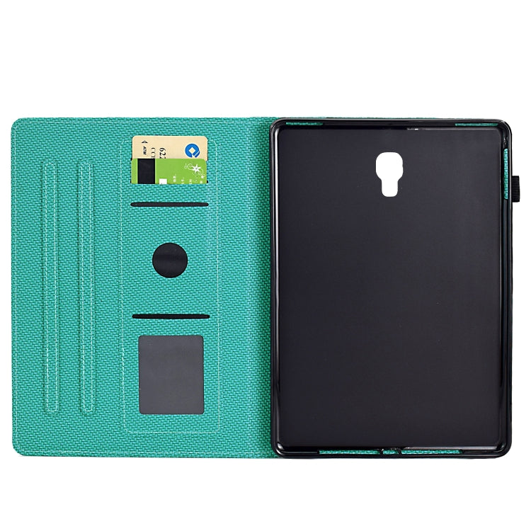 For Samsung Galaxy Tab A 10.5 Solid Color Fiber Texture Smart Tablet Leather Case(Lake Green) by buy2fix