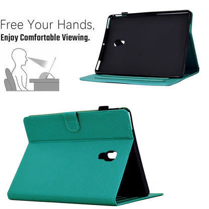 For Samsung Galaxy Tab A 10.5 Solid Color Fiber Texture Smart Tablet Leather Case(Lake Green) by buy2fix