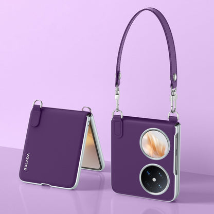 For Huawei Pocket 2 SULADA Skin Feel Liquid Leather Phone Case with Strap(Purple) - Huawei Cases by SULADA | Online Shopping UK | buy2fix