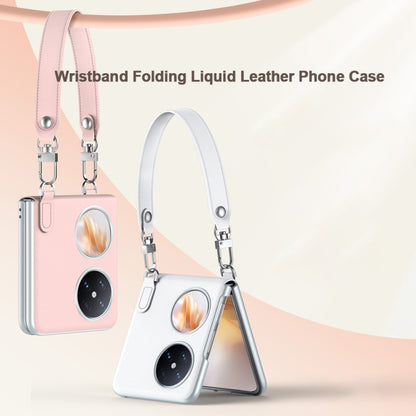 For Huawei P50 Pocket / Pocket S SULADA Skin Feel Liquid Leather Phone Case with Strap(Black) - Huawei Cases by SULADA | Online Shopping UK | buy2fix