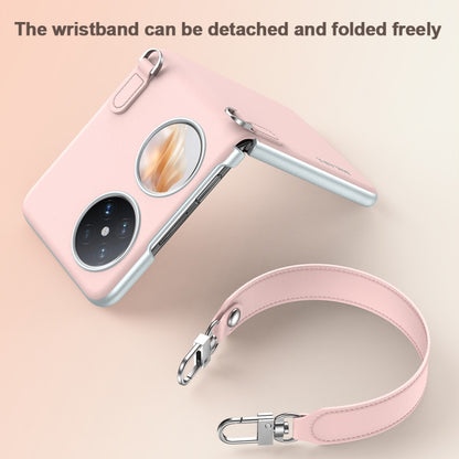 For Huawei nova Flip SULADA Skin Feel Liquid Leather Phone Case with Strap(Pink) - Huawei Cases by SULADA | Online Shopping UK | buy2fix