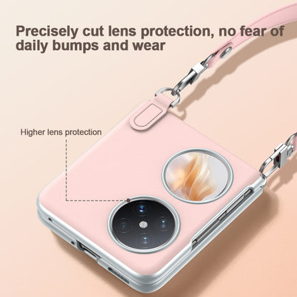 For Huawei P50 Pocket / Pocket S SULADA Skin Feel Liquid Leather Phone Case with Strap(Black) - Huawei Cases by SULADA | Online Shopping UK | buy2fix