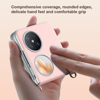 For Huawei nova Flip SULADA Skin Feel Liquid Leather Phone Case with Strap(Pink) - Huawei Cases by SULADA | Online Shopping UK | buy2fix