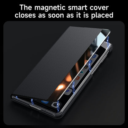 For Samsung Galaxy Z Fold5 SULADA Kevlar 600D Texture Smart Window Leather Phone Case(Purple) - Galaxy Z Fold5 Cases by SULADA | Online Shopping UK | buy2fix