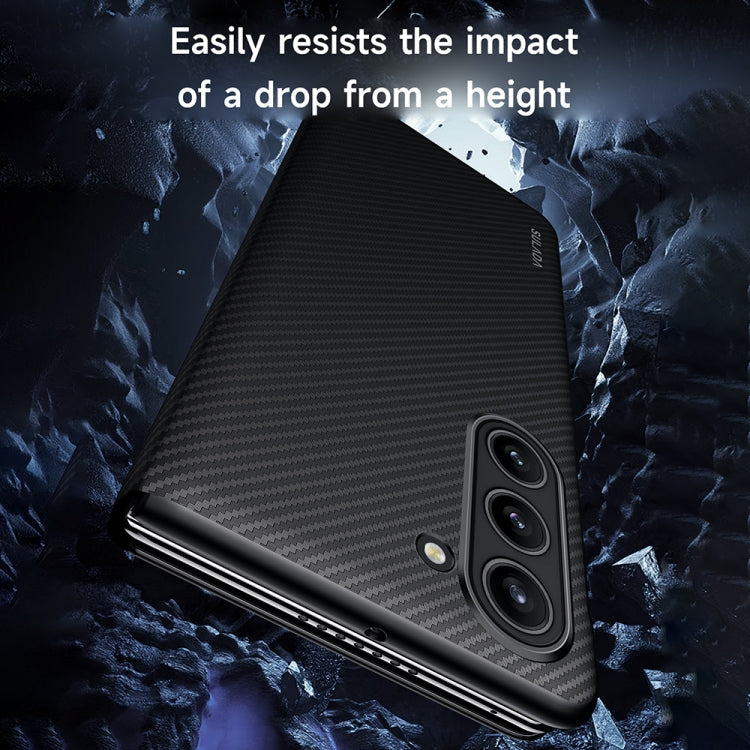 For Samsung Galaxy Z Fold4 SULADA Kevlar 600D Texture Smart Window Leather Phone Case(Brown) - Galaxy Z Fold4 5G Cases by SULADA | Online Shopping UK | buy2fix