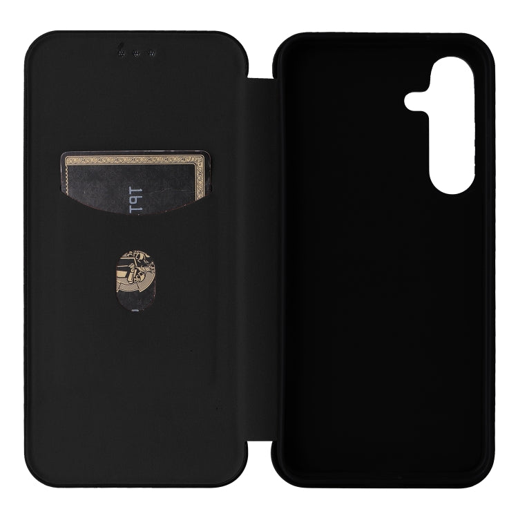 For Samsung Galaxy S25+ 5G Carbon Fiber Texture Flip Leather Phone Case(Black) by buy2fix