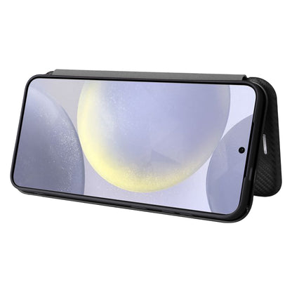 For Samsung Galaxy S25+ 5G Carbon Fiber Texture Flip Leather Phone Case(Black) by buy2fix