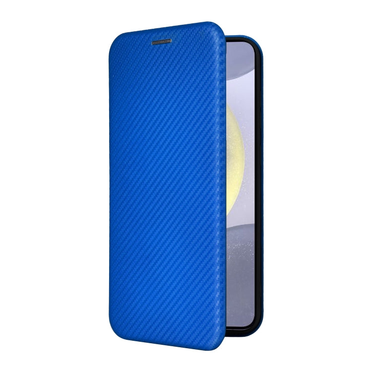 For Samsung Galaxy S25+ 5G Carbon Fiber Texture Flip Leather Phone Case(Blue) by buy2fix