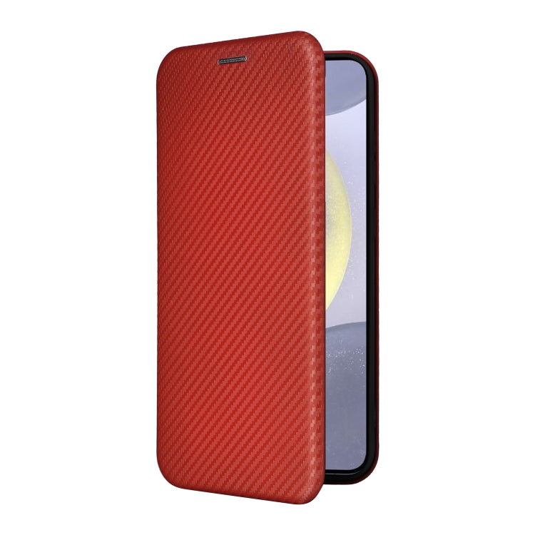 For Samsung Galaxy S25+ 5G Carbon Fiber Texture Flip Leather Phone Case(Brown) by buy2fix