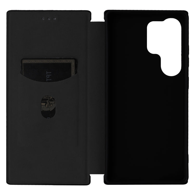 For Samsung Galaxy S25 Ultra 5G Carbon Fiber Texture Flip Leather Phone Case(Black) by buy2fix