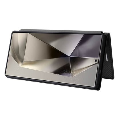 For Samsung Galaxy S25 Ultra 5G Carbon Fiber Texture Flip Leather Phone Case(Black) by buy2fix