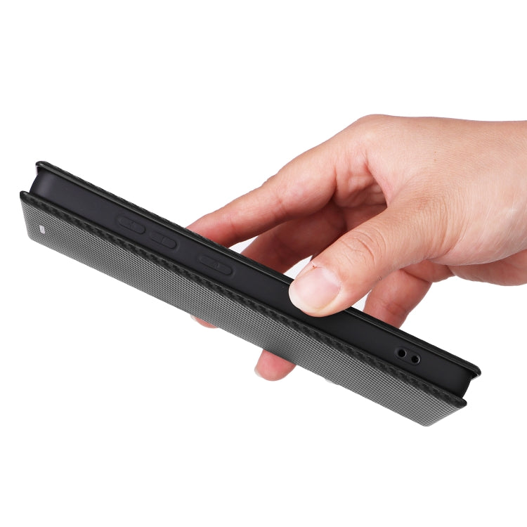 For Samsung Galaxy S25 Ultra 5G Carbon Fiber Texture Flip Leather Phone Case(Black) by buy2fix