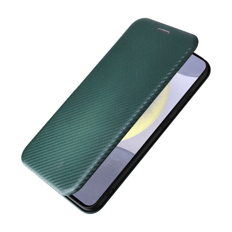 For Samsung Galaxy S25 5G Carbon Fiber Texture Flip Leather Phone Case(Green) by buy2fix