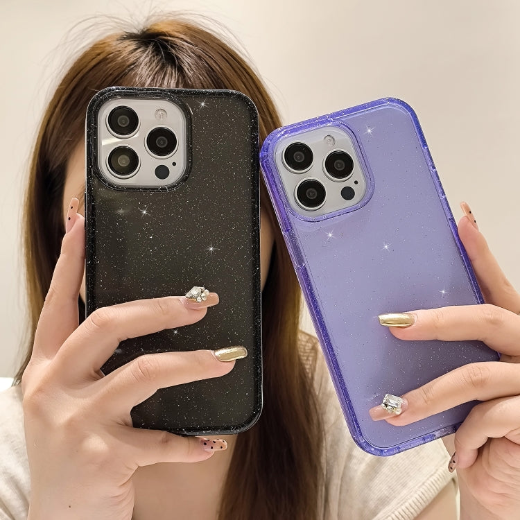 For iPhone 16 Pro Glitter Powder TPU Hybrid PC Phone Case(Pink) by buy2fix