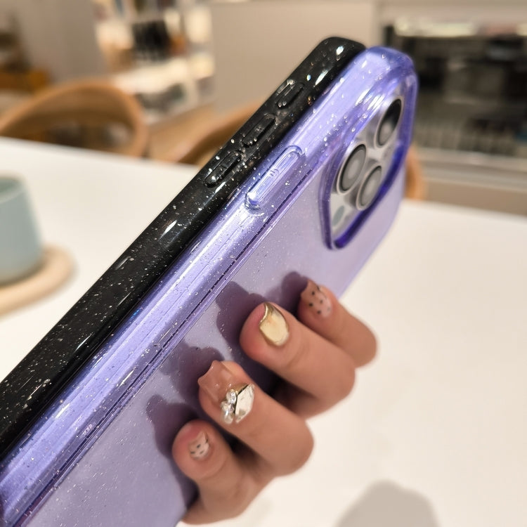 For iPhone 16 Pro Glitter Powder TPU Hybrid PC Phone Case(Purple) by buy2fix