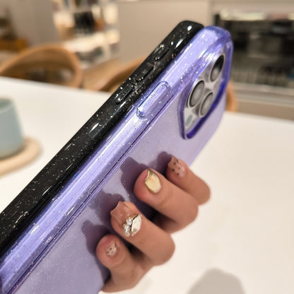 For iPhone 16 Pro Glitter Powder TPU Hybrid PC Phone Case(Purple) by buy2fix