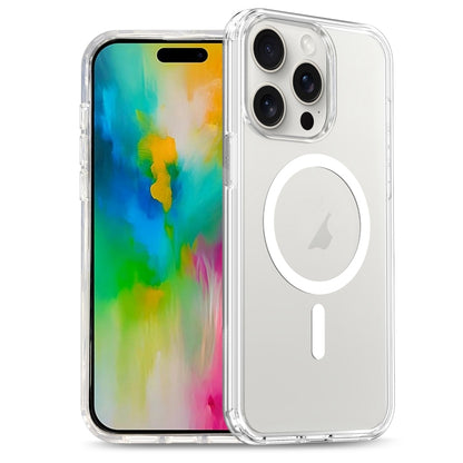 For iPhone 16 Pro Glitter Powder TPU Hybrid PC MagSafe Phone Case(Transparent) by buy2fix