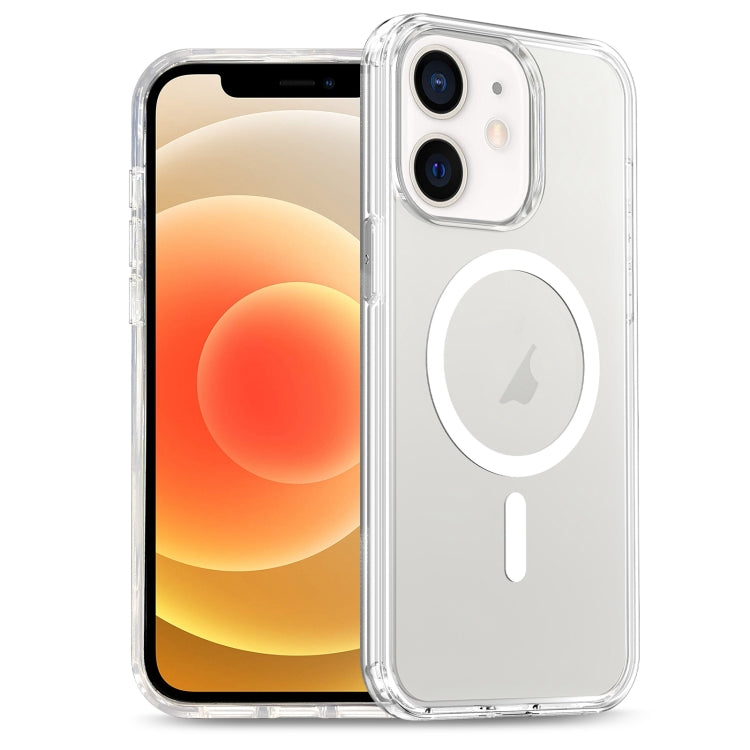 For iPhone 12 Glitter Powder TPU Hybrid PC MagSafe Phone Case(Transparent) by buy2fix