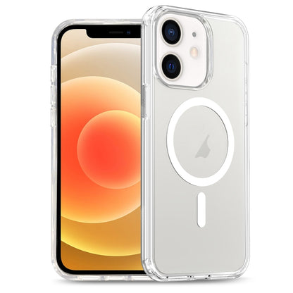 For iPhone 12 Glitter Powder TPU Hybrid PC MagSafe Phone Case(Transparent) by buy2fix